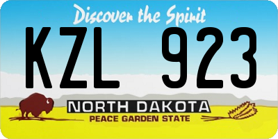 ND license plate KZL923