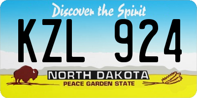 ND license plate KZL924