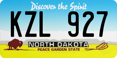 ND license plate KZL927