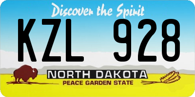 ND license plate KZL928
