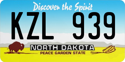 ND license plate KZL939