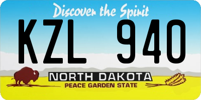 ND license plate KZL940