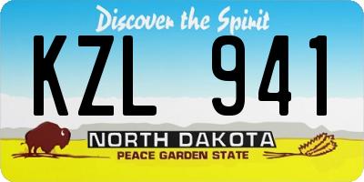 ND license plate KZL941