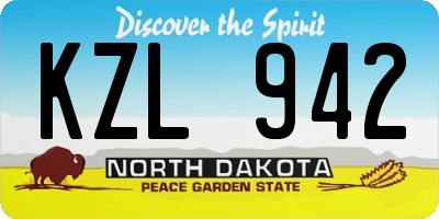ND license plate KZL942