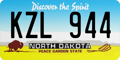 ND license plate KZL944