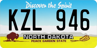 ND license plate KZL946