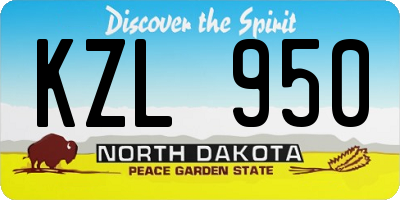 ND license plate KZL950