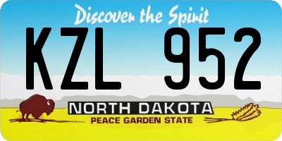 ND license plate KZL952