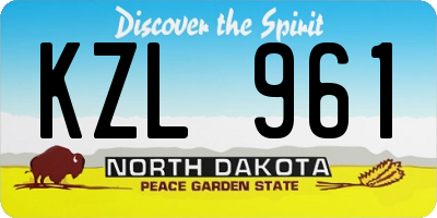 ND license plate KZL961