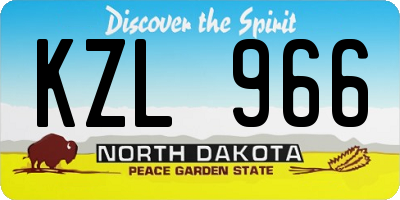 ND license plate KZL966