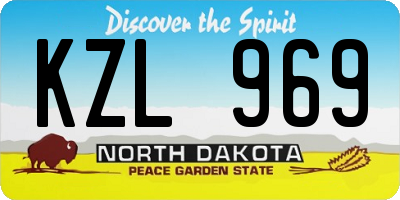 ND license plate KZL969