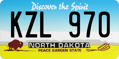 ND license plate KZL970