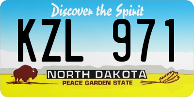 ND license plate KZL971