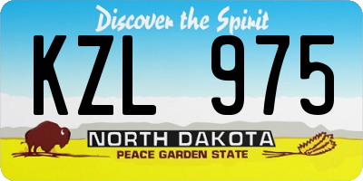 ND license plate KZL975