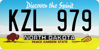 ND license plate KZL979