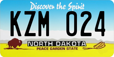 ND license plate KZM024