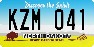 ND license plate KZM041