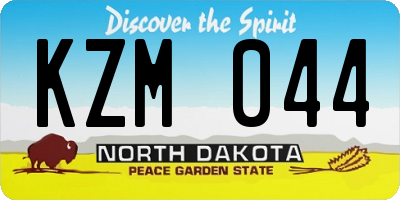 ND license plate KZM044