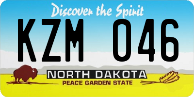 ND license plate KZM046