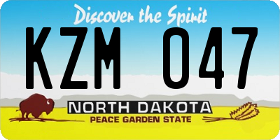 ND license plate KZM047