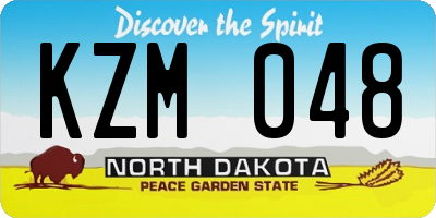 ND license plate KZM048