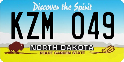 ND license plate KZM049