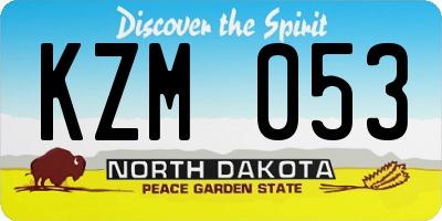 ND license plate KZM053