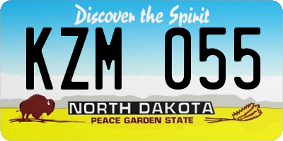 ND license plate KZM055