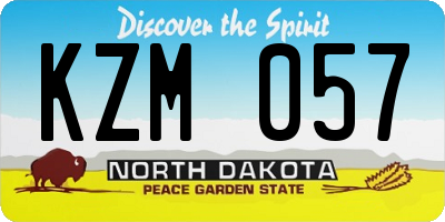 ND license plate KZM057