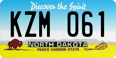 ND license plate KZM061