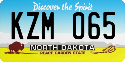 ND license plate KZM065
