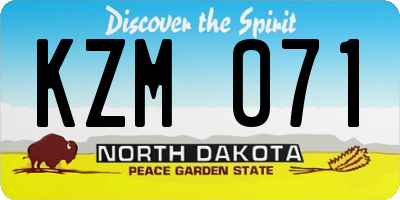 ND license plate KZM071
