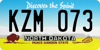 ND license plate KZM073