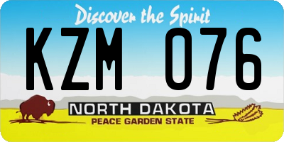 ND license plate KZM076