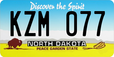 ND license plate KZM077