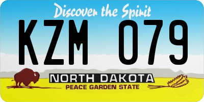 ND license plate KZM079