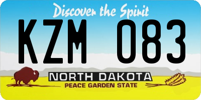 ND license plate KZM083