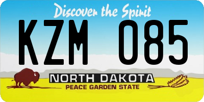 ND license plate KZM085