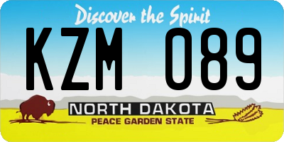 ND license plate KZM089