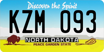 ND license plate KZM093