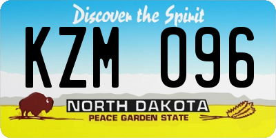 ND license plate KZM096