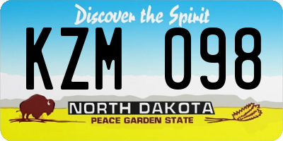 ND license plate KZM098