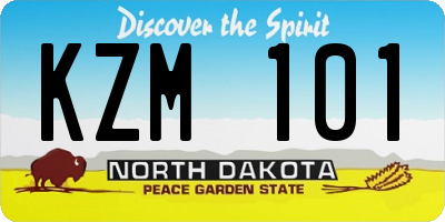ND license plate KZM101