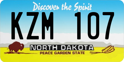 ND license plate KZM107