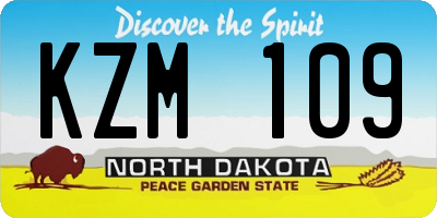 ND license plate KZM109
