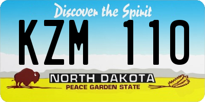 ND license plate KZM110