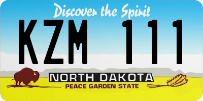 ND license plate KZM111