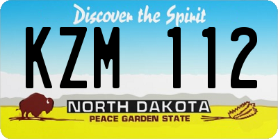 ND license plate KZM112