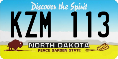 ND license plate KZM113