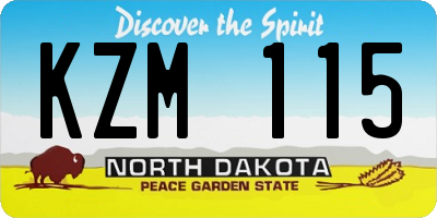 ND license plate KZM115